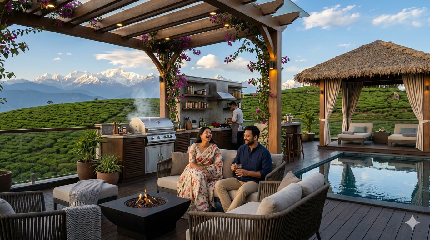 Luxury bedroom and premium interiors at Humro Villa luxury homestay in Darjeeling